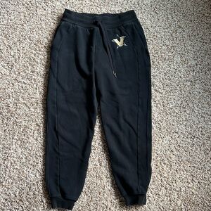 Black lululemon Scuba Joggers with Gold Vanderbilt University Logo